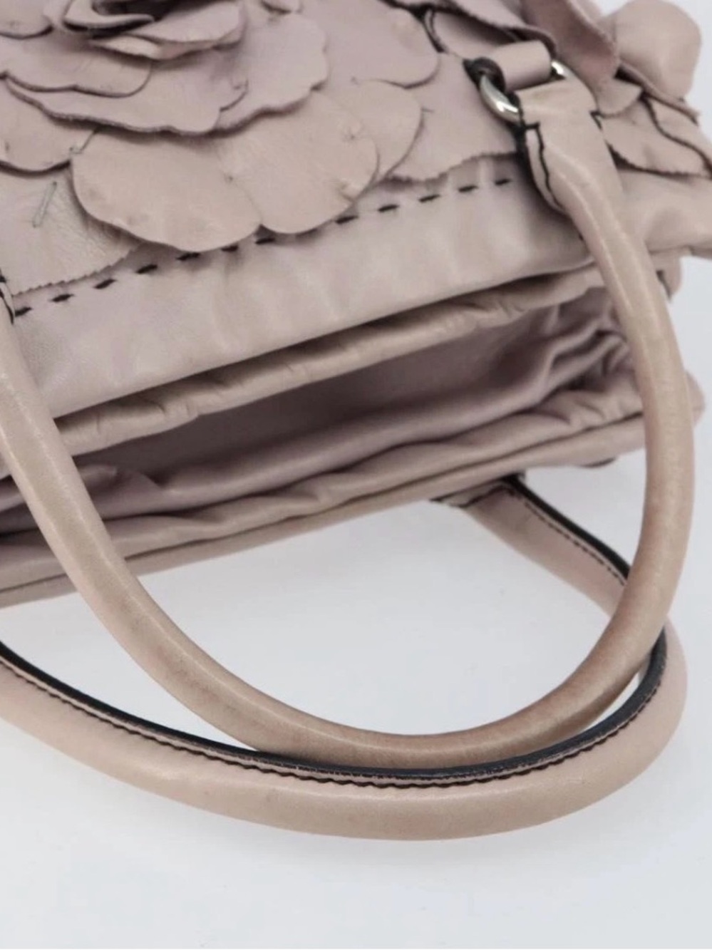 VALENTINO Hand Bag Leather Purple Silver Auth BA7522 - Picture 7 of 12
